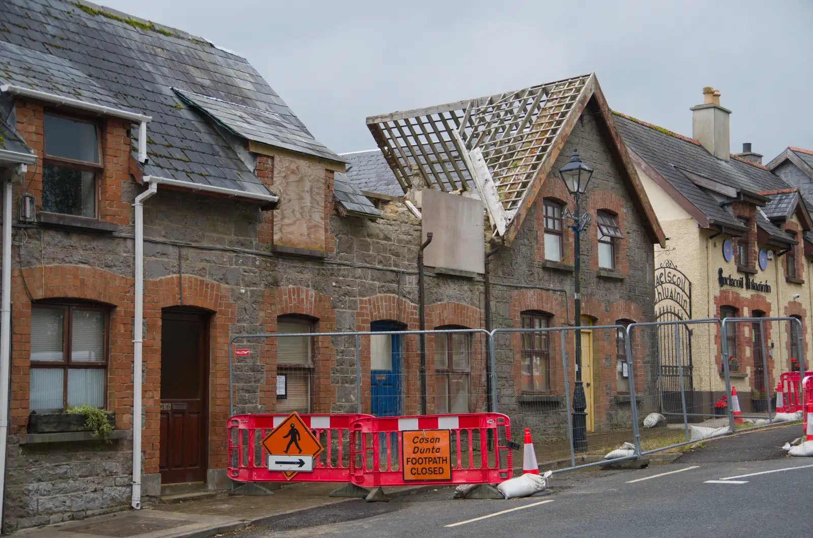 The house next to the Gaelscoil has collapsed, from Manorhamilton, Sligo and Streedagh Beach, Leitrim, Ireland - 26th August 2026