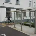Harry waits by the bus stop at St. Angela's, Manorhamilton, Sligo and Streedagh Beach, Leitrim, Ireland - 26th August 2026