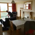 Isobel picks something up in the apartment, Manorhamilton, Sligo and Streedagh Beach, Leitrim, Ireland - 26th August 2026