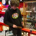 Fred tries out some musical spoons, Manorhamilton, Sligo and Streedagh Beach, Leitrim, Ireland - 26th August 2026