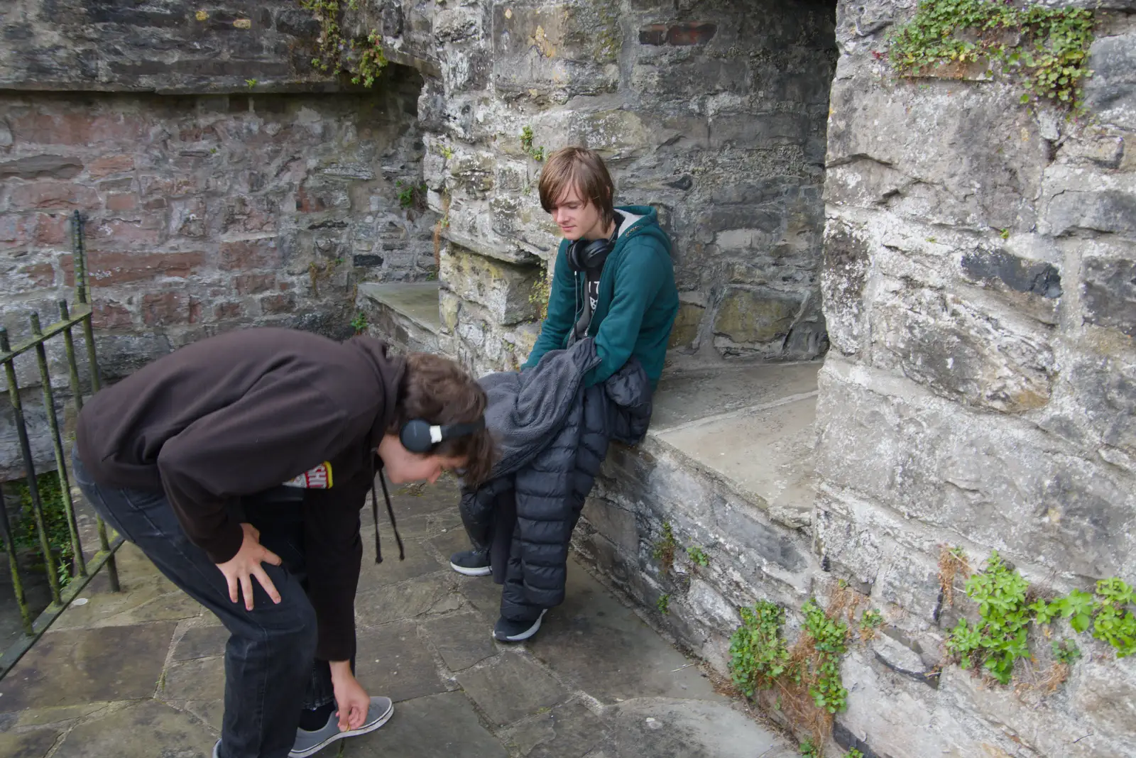 Fred picks up a coin, from Manorhamilton, Sligo and Streedagh Beach, Leitrim, Ireland - 26th August 2026