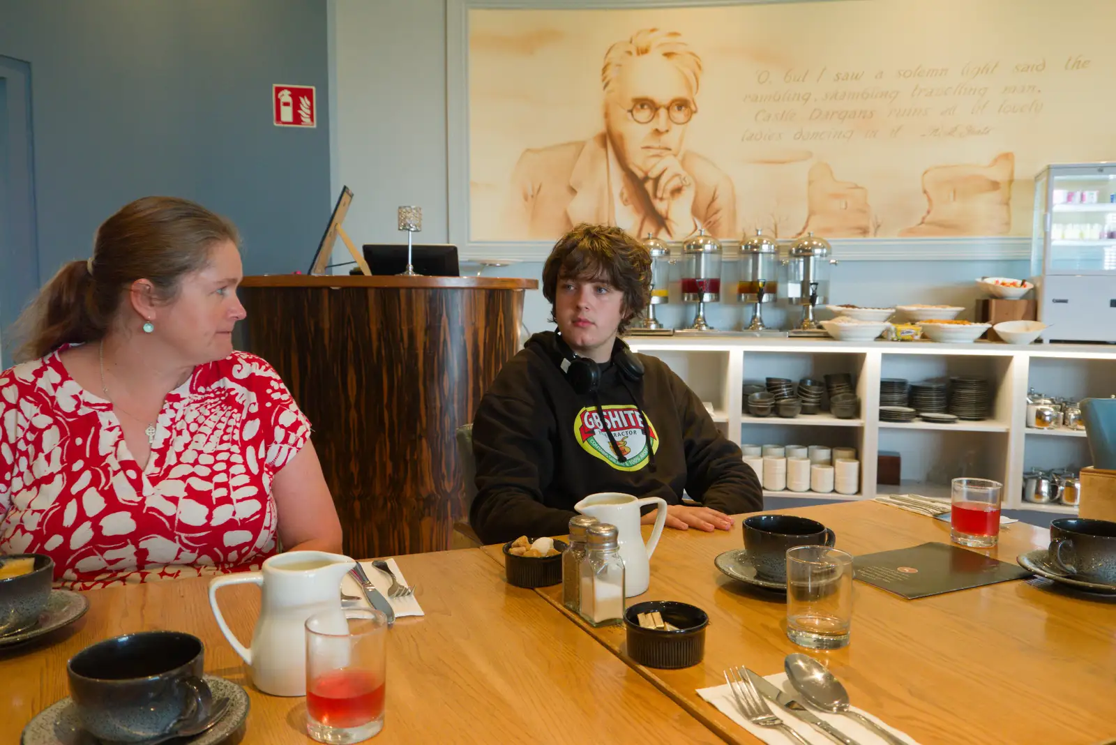 Isobel and Fred do breakfast, from Castle Dargan Golf, Glangelvin and Pizza in Dún Laoghaire, Ireland - 28th August 2026