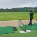 Harry whacks a ball down the range, Castle Dargan Golf, Glangelvin and Pizza in Dún Laoghaire, Ireland - 28th August 2026