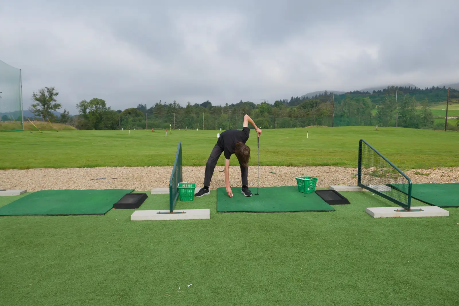 Harry puts another ball on a tee, from Castle Dargan Golf, Glangelvin and Pizza in Dún Laoghaire, Ireland - 28th August 2026