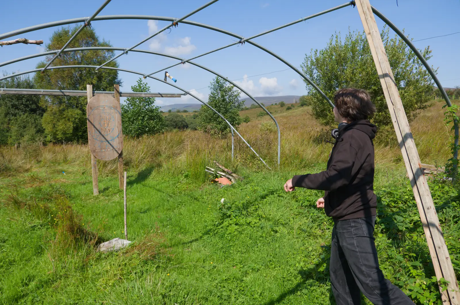 We have a go at axe throwing, from Castle Dargan Golf, Glangelvin and Pizza in Dún Laoghaire, Ireland - 28th August 2026