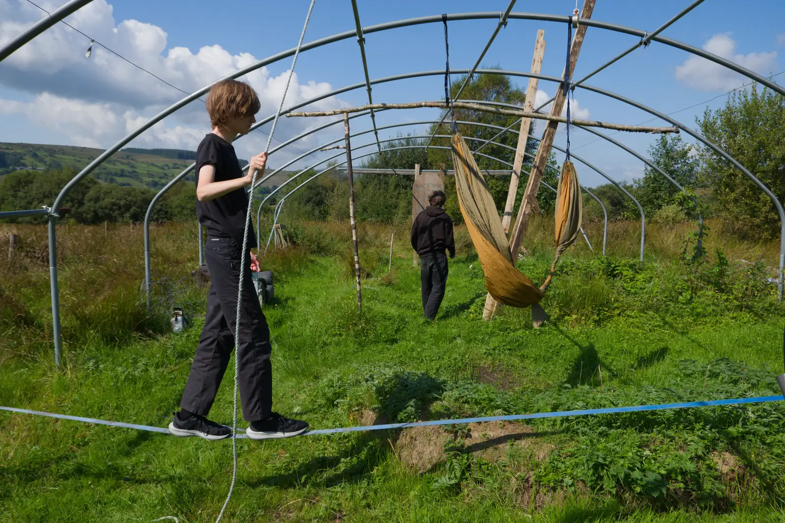 Harry tries tightrope walking, from Castle Dargan Golf, Glangelvin and Pizza in Dún Laoghaire, Ireland - 28th August 2026