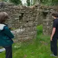 The boys consider the original derelict building, Castle Dargan Golf, Glangelvin and Pizza in Dún Laoghaire, Ireland - 28th August 2026