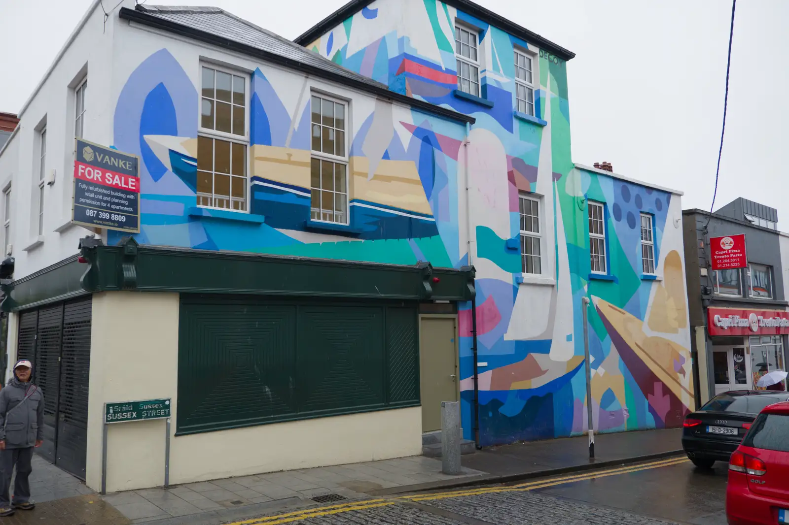 Painted building in Dún Laoghaire, from Castle Dargan Golf, Glangelvin and Pizza in Dún Laoghaire, Ireland - 28th August 2026
