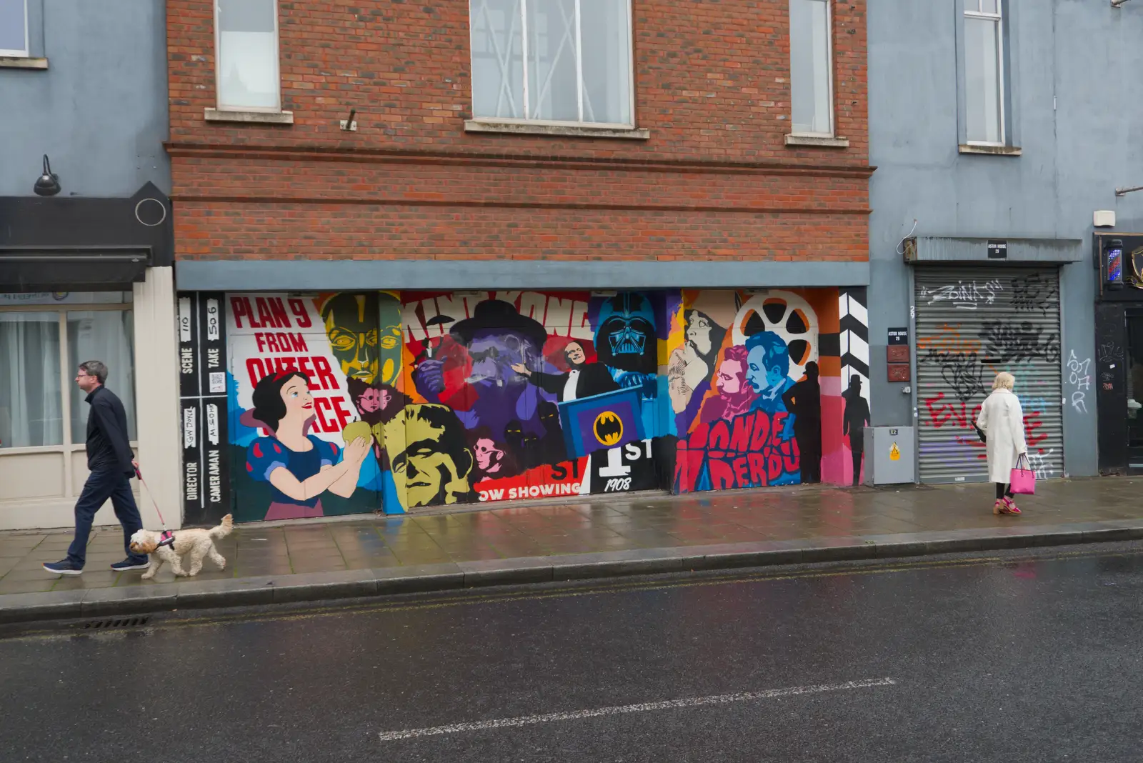 Building art with a cinema theme, from Castle Dargan Golf, Glangelvin and Pizza in Dún Laoghaire, Ireland - 28th August 2026