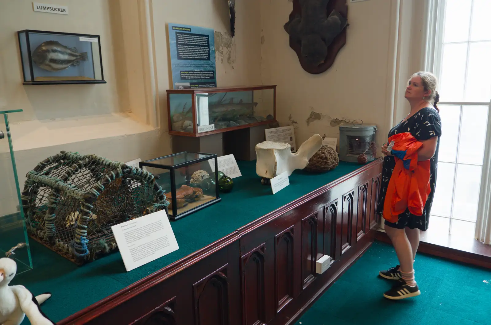 Isobel looks at exhibits, from Castle Dargan Golf, Glangelvin and Pizza in Dún Laoghaire, Ireland - 28th August 2026