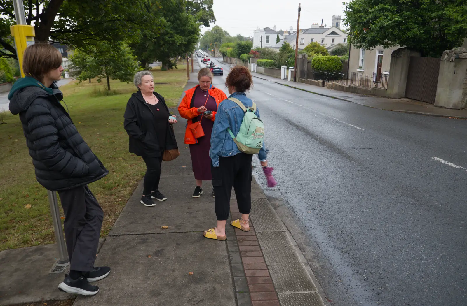 We wait for the bus on Monkstown Avenue, from Castle Dargan Golf, Glangelvin and Pizza in Dún Laoghaire, Ireland - 28th August 2026