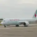 An Air Canada 787 taxis up to its gate, Castle Dargan Golf, Glangelvin and Pizza in Dún Laoghaire, Ireland - 28th August 2026