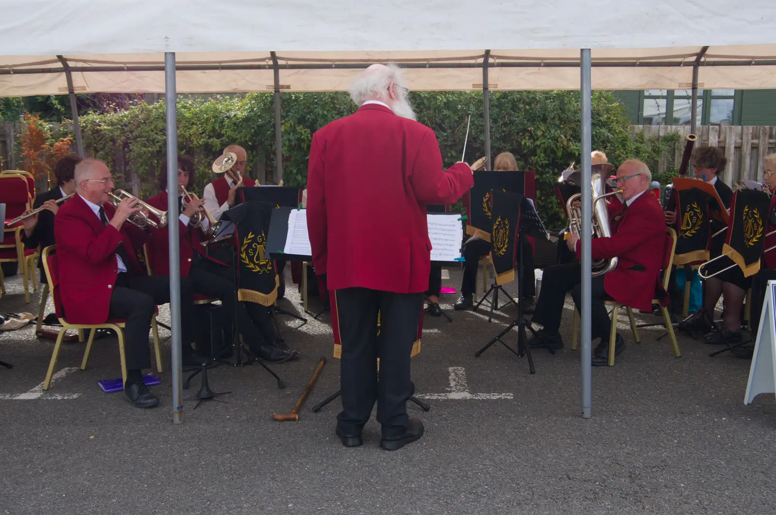 Adrian conducts, from The GSB at Walsham and the Little Blues Band in Mellis, Suffolk - 31st August 2026