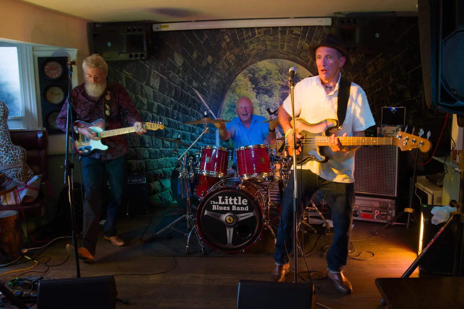 Henry Lascelles on drums, from The GSB at Walsham and the Little Blues Band in Mellis, Suffolk - 31st August 2026
