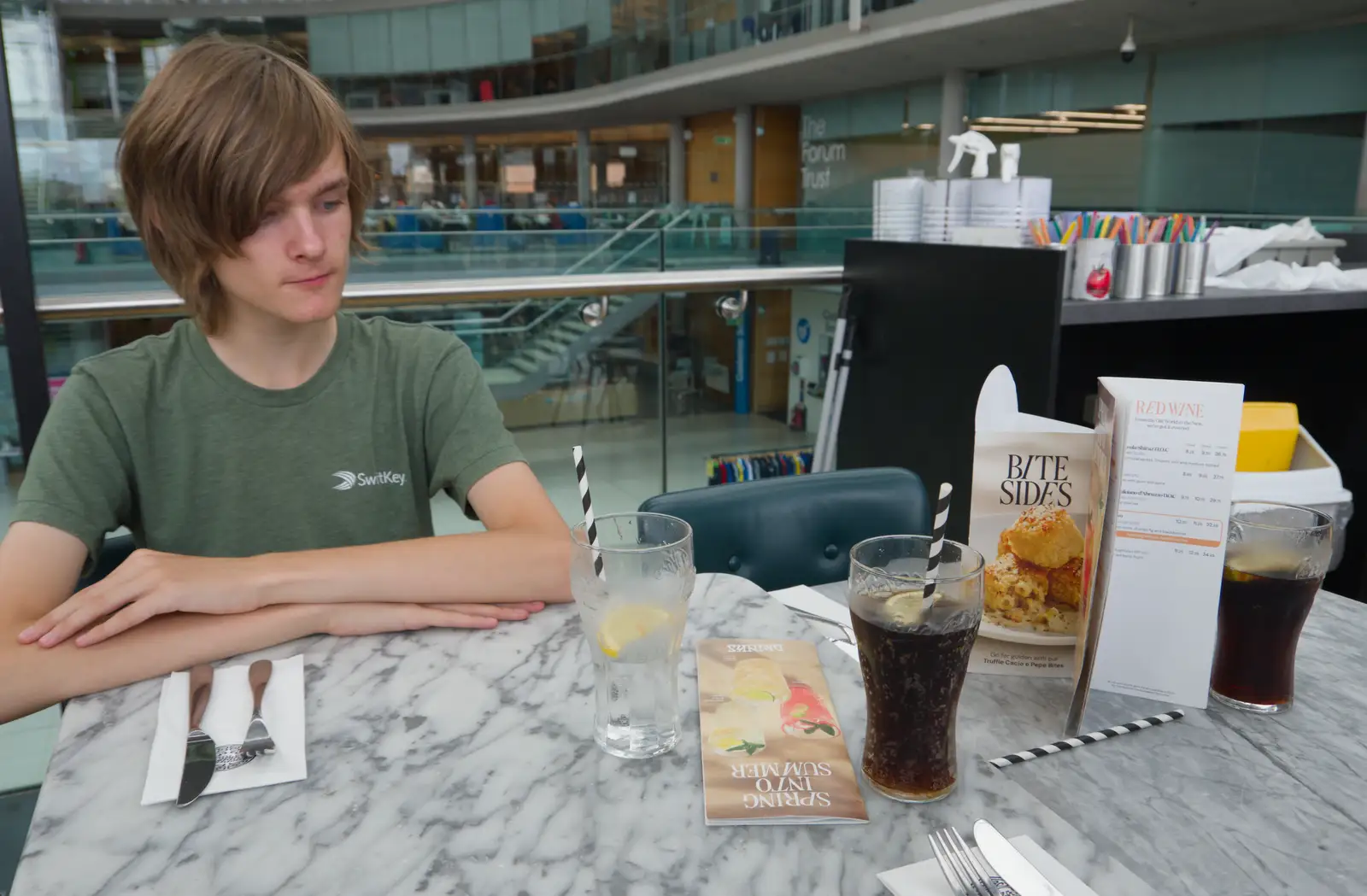 Harry looks at his lemonade, from Shoe Shopping in Norwich, and Italia Fest at the Oaksmere - 5th September 2026