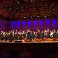 All the orchestras are on stage for a singing finale, Fred and the Suffolk Youth Wind Orchestra, Snape Maltings - 6th September 2026