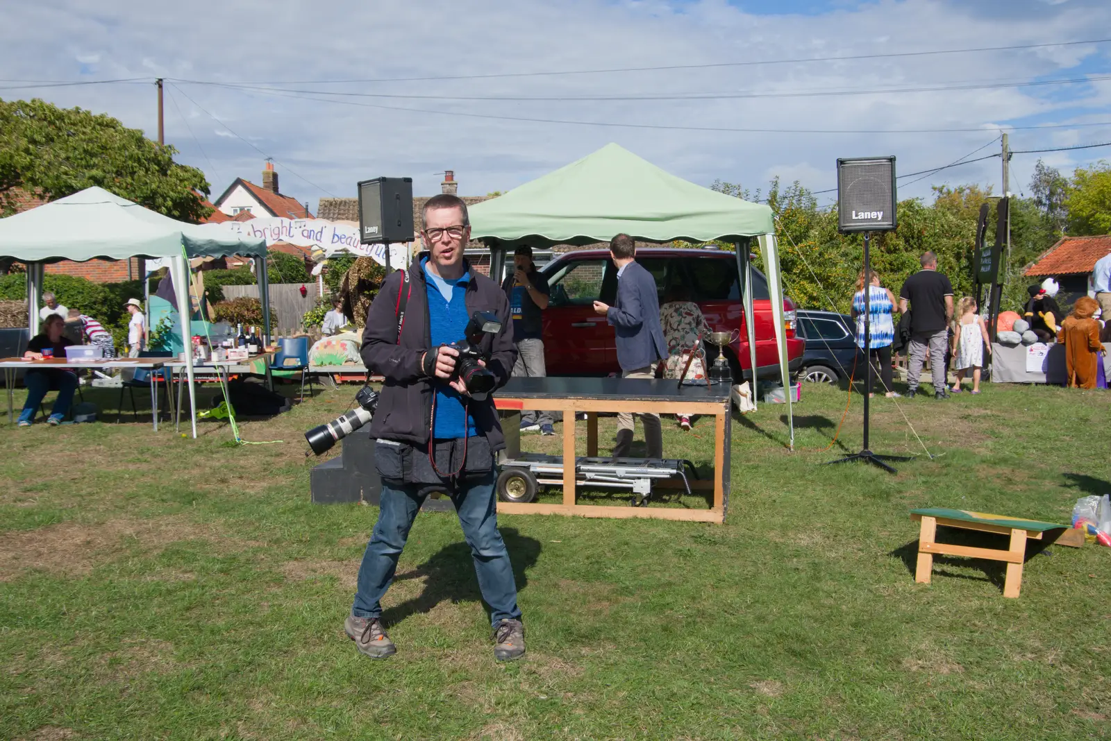 Isobel catches out the Diss Express photographer, from The GSB at the Carnival, Pulham Market, Norfolk - 12th September 2026