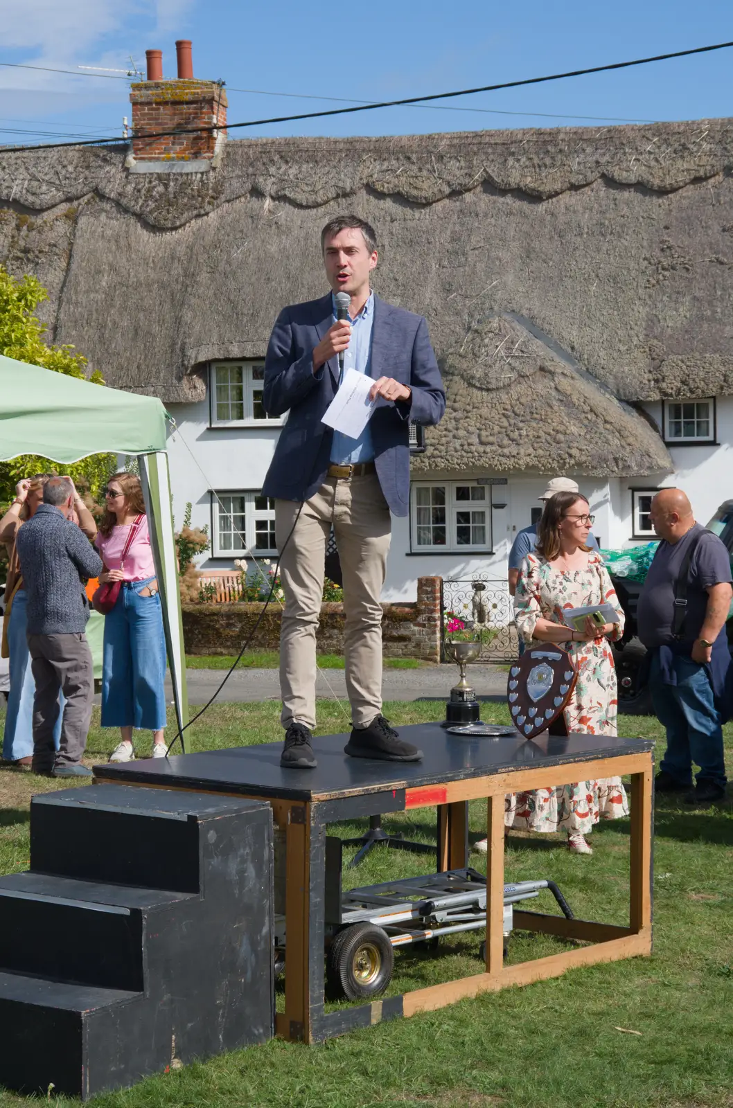 Adrian Ramsay does a speech, from The GSB at the Carnival, Pulham Market, Norfolk - 12th September 2026
