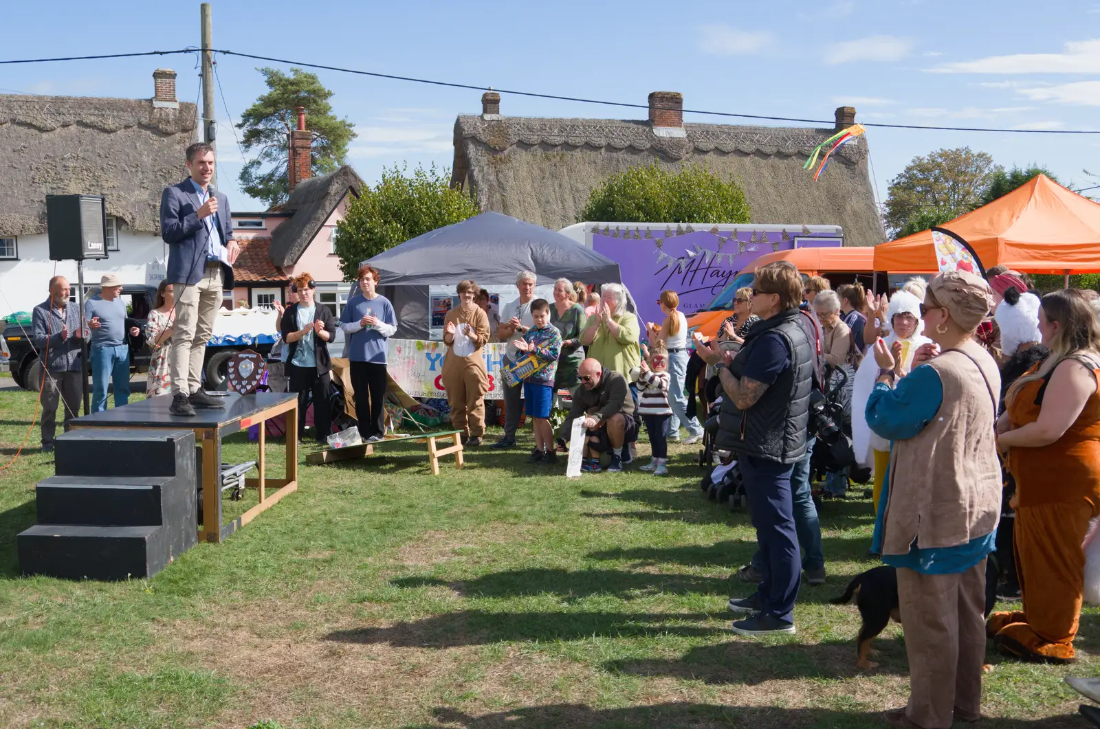 MP Adrian Ramsay addresses the Pulham crowds, from The GSB at the Carnival, Pulham Market, Norfolk - 12th September 2026