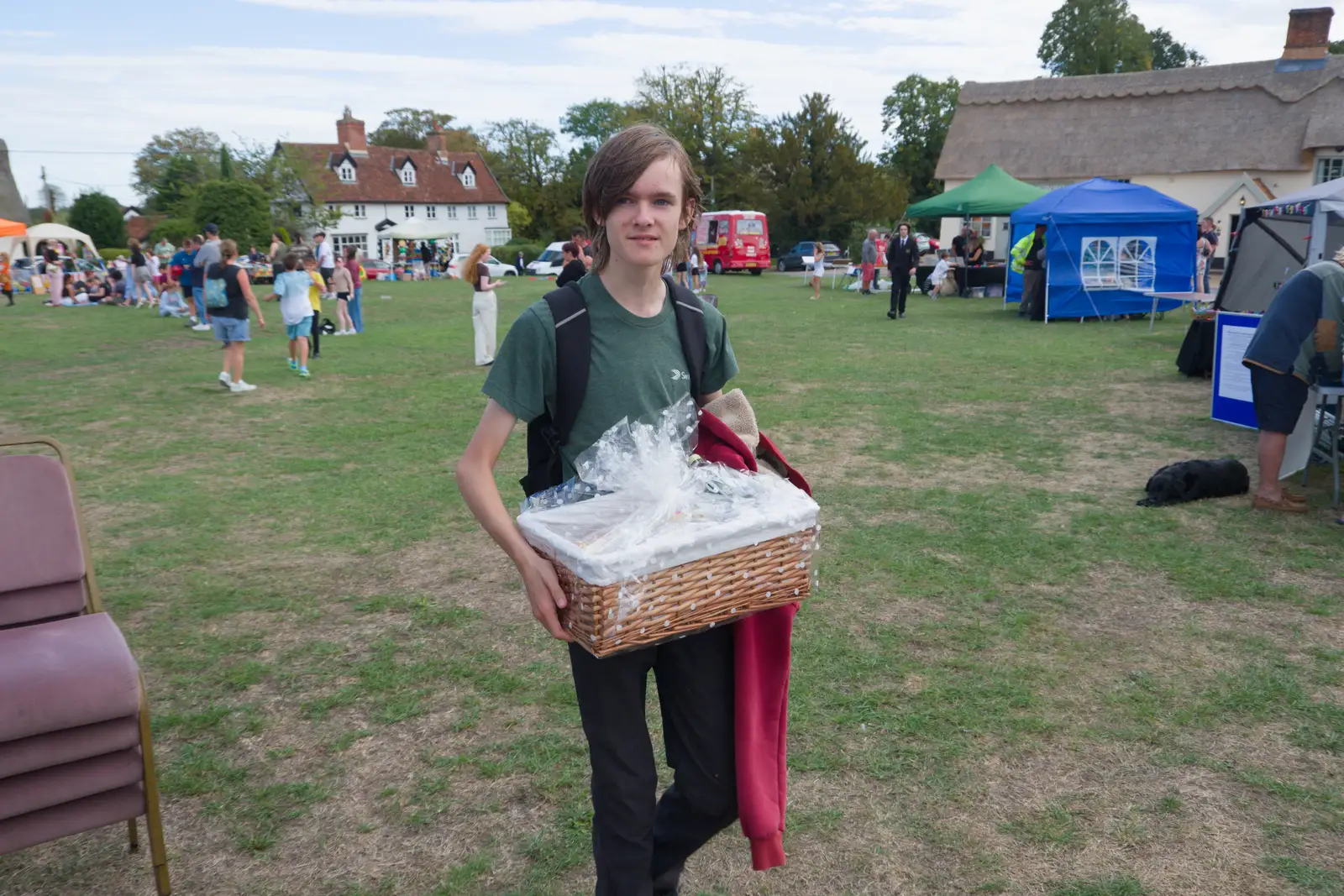 Harry's won a hamper of biscuits and chocolate, from The GSB at the Carnival, Pulham Market, Norfolk - 12th September 2026