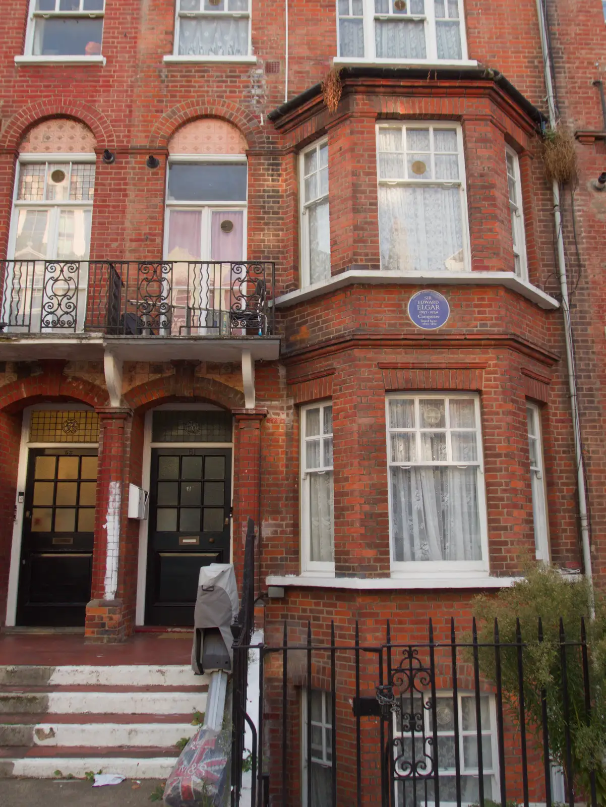 Edward Elgar's house on Avonmore Road, from Snow Patrol at the Royal Albert Hall, South Kensington, London - 21st September 2026