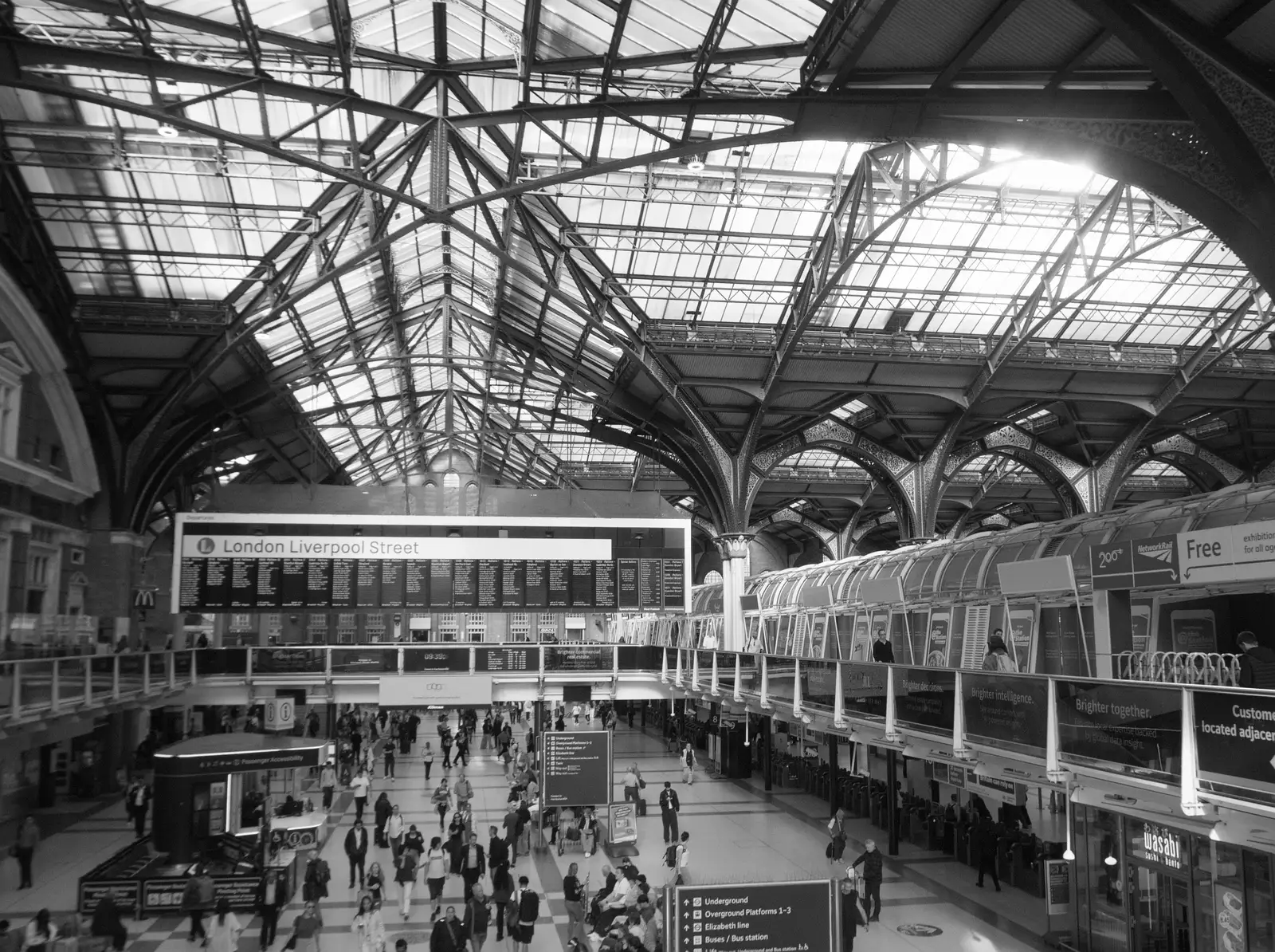 The grand Victorian roof at Liverpool Street, from Snow Patrol at the Royal Albert Hall, South Kensington, London - 21st September 2026