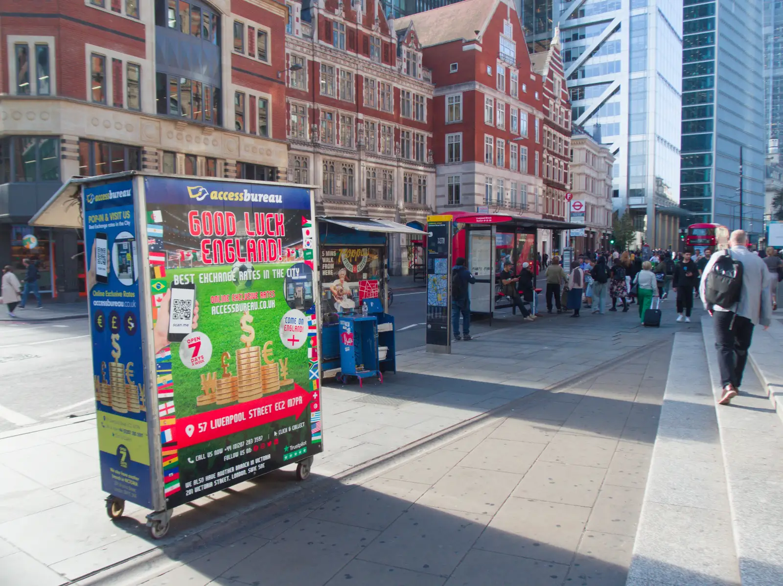 A wheeled stall with a very out-of-date message, from Snow Patrol at the Royal Albert Hall, South Kensington, London - 21st September 2026