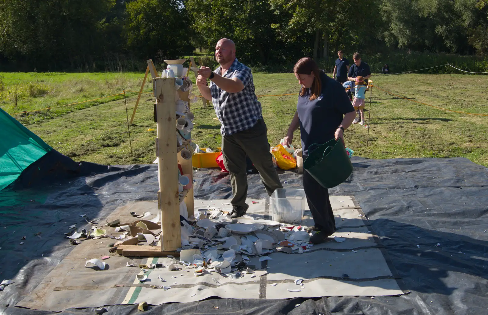 The crockery smash stash is cleared and rebuilt, from A GSB Duck Race and a House Party, Brome - 26th September 2026