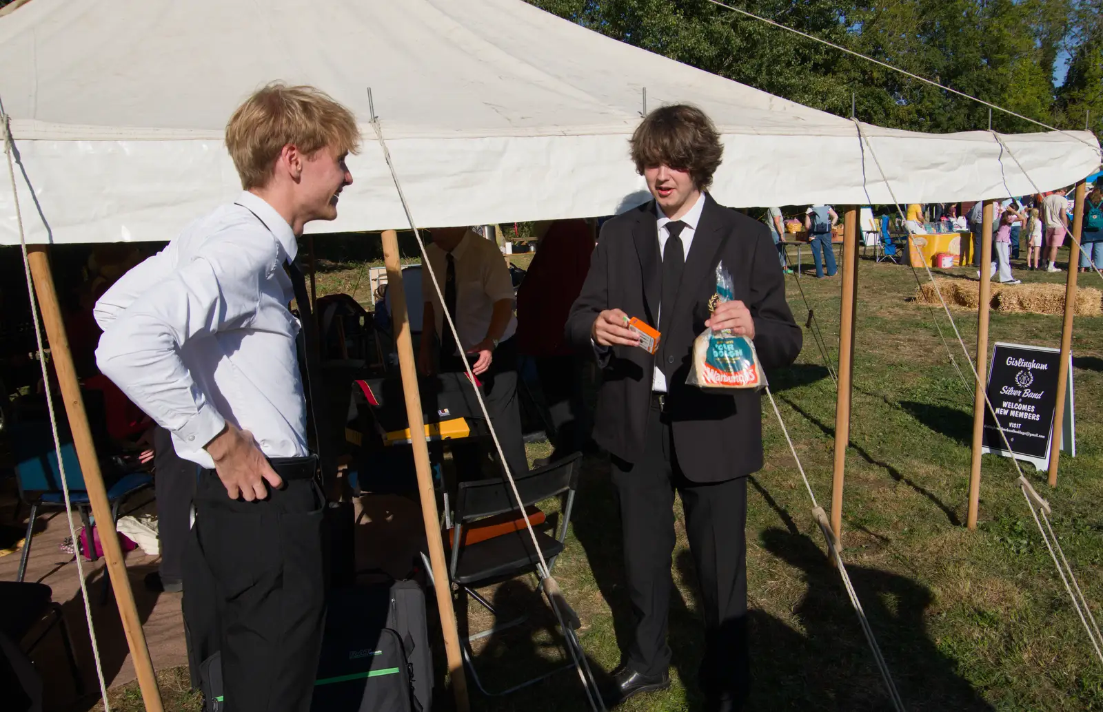 Fred gets a late birthday present of bread, from A GSB Duck Race and a House Party, Brome - 26th September 2026