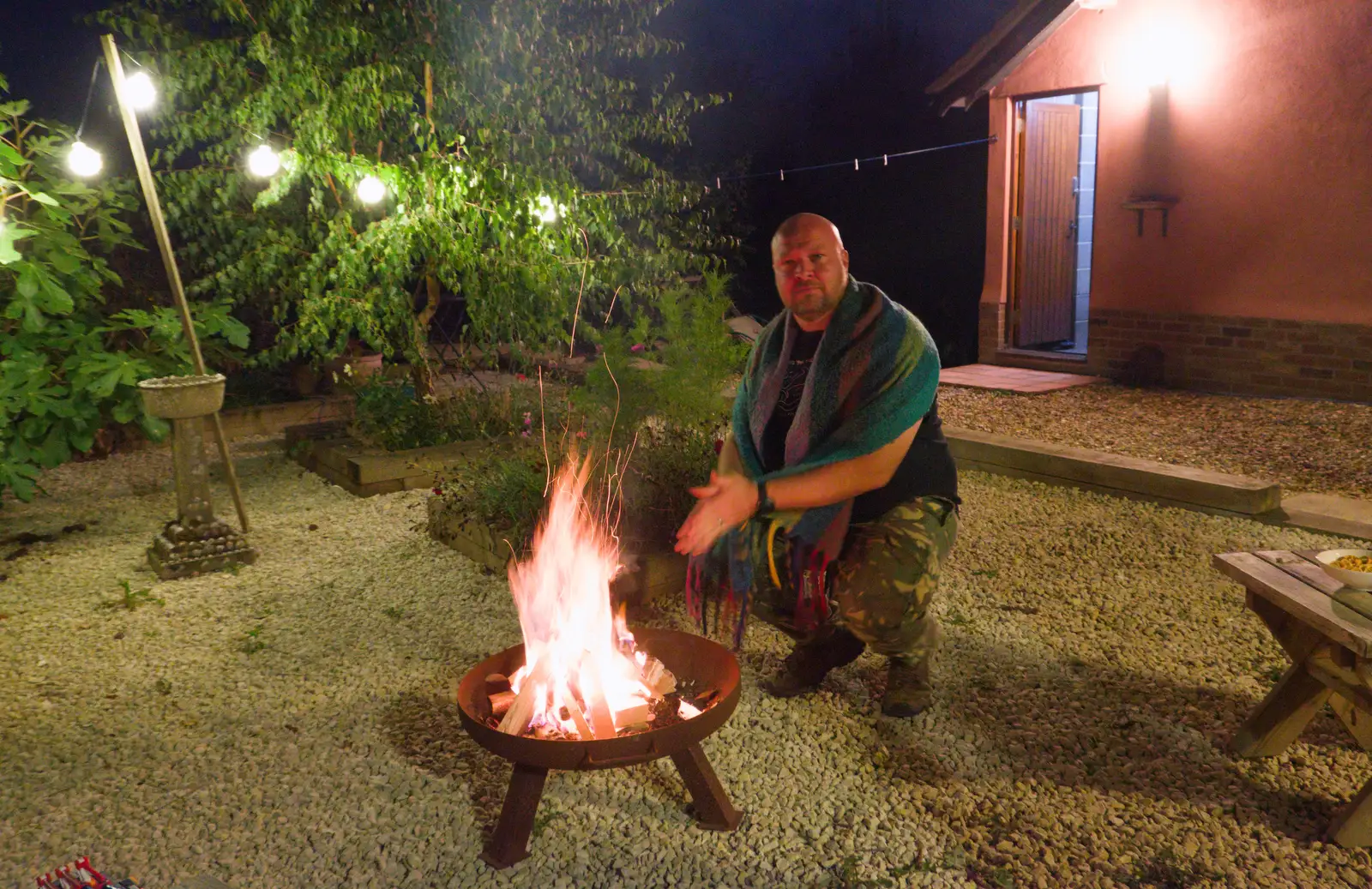 Will's got a fire going outside, from A GSB Duck Race and a House Party, Brome - 26th September 2026
