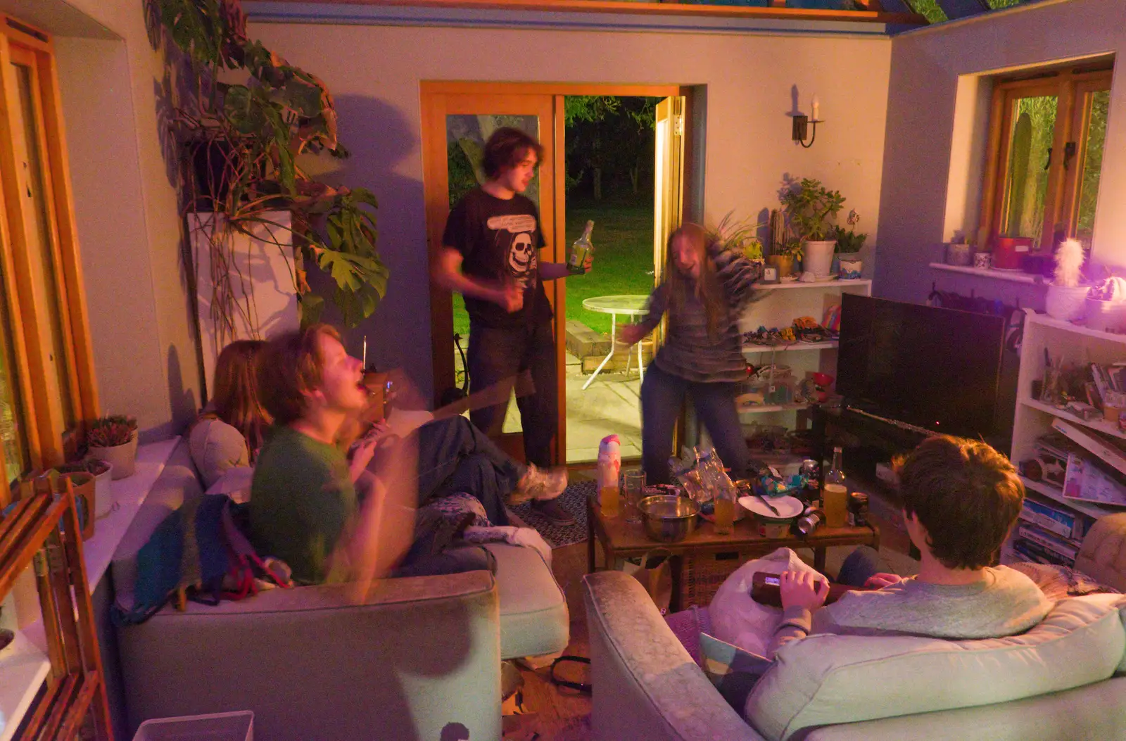 Soph the Roph does some sort of mad dancing, from A GSB Duck Race and a House Party, Brome - 26th September 2026