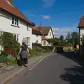 Isobel walks up Cross Green, A Walk Around The Lion Pub, Debenham, Suffolk - 4th October 2026
