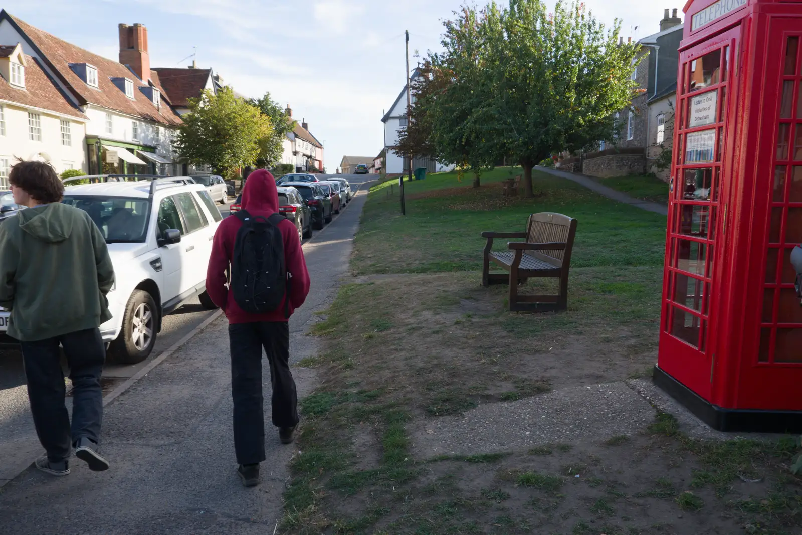 The boys on Debenham's high street, from A Walk Around The Lion Pub, Debenham, Suffolk - 4th October 2026