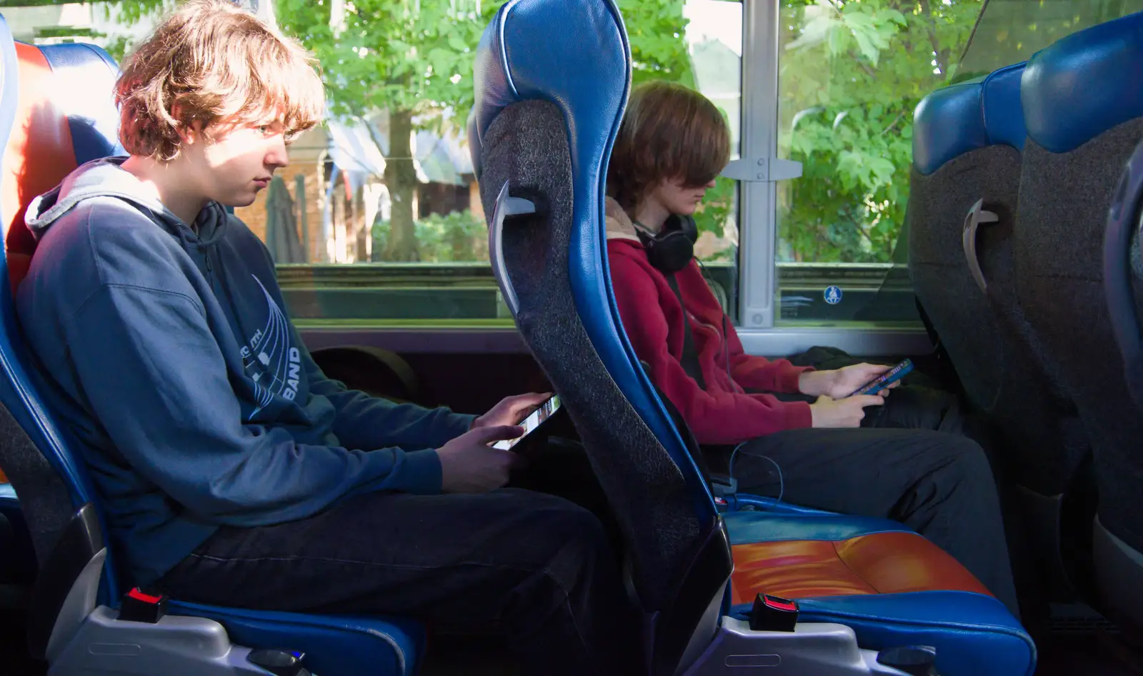 The boys on the Aircoach in Ballsbridge, from An Irish Wake for Louise, Booterstown, Dublin - 11th October 2026