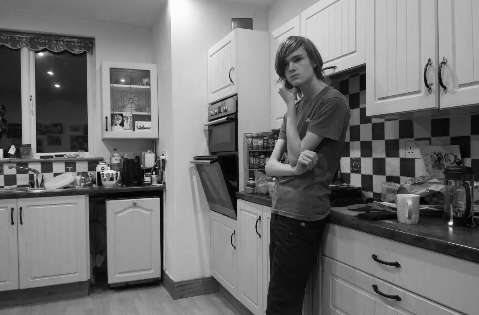 Harry hangs around in the kitchen, from An Irish Wake for Louise, Booterstown, Dublin - 11th October 2026