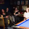 Rachel holds court in the pool room, An Irish Wake for Louise, Booterstown, Dublin - 11th October 2026
