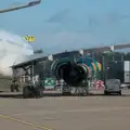 A plane engine has all its cowls open for servicing, An Irish Wake for Louise, Booterstown, Dublin - 11th October 2026