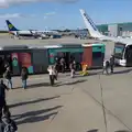 We get dumped onto the bendy buses at Stansted, An Irish Wake for Louise, Booterstown, Dublin - 11th October 2026