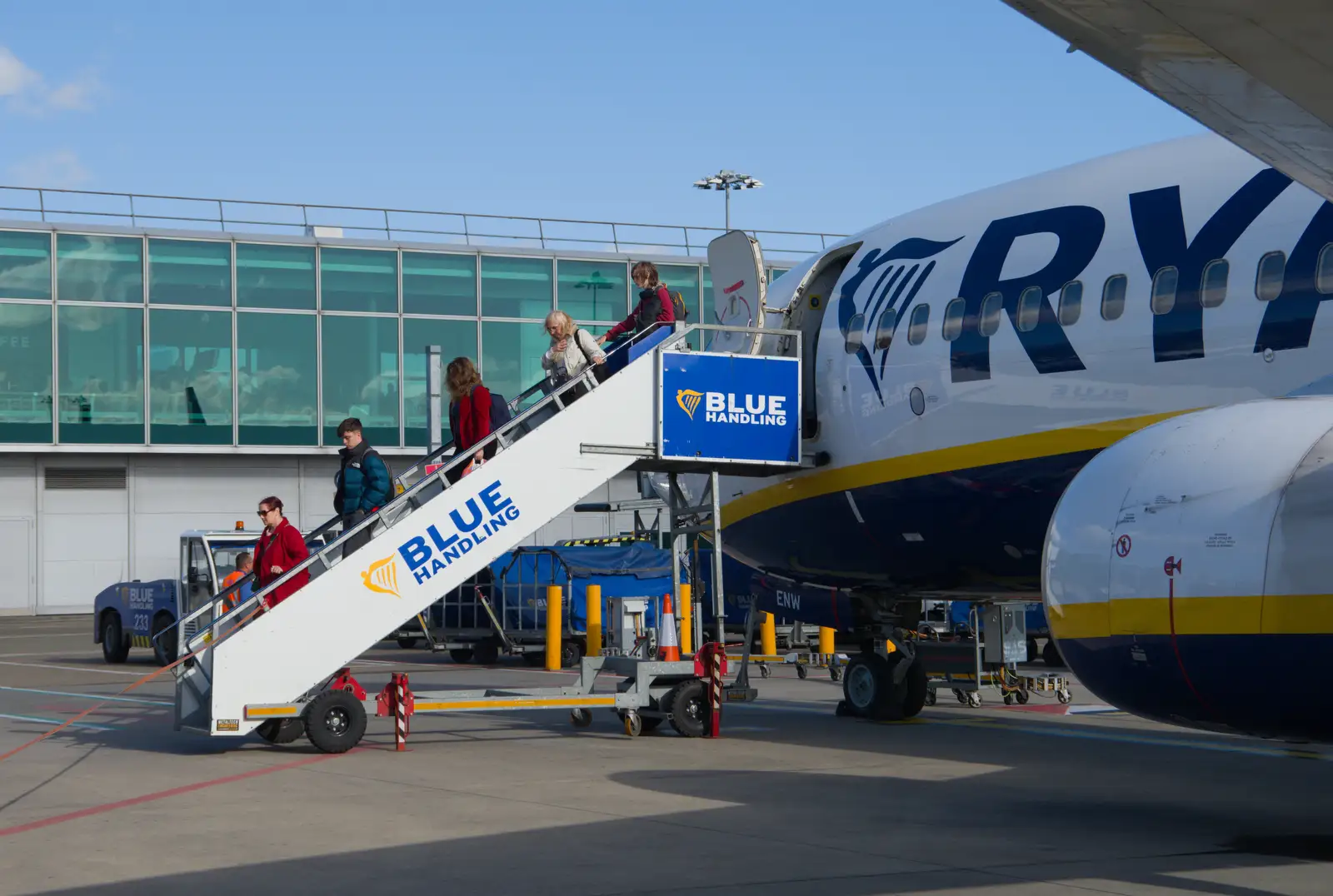 Harry emerges from the plane, from An Irish Wake for Louise, Booterstown, Dublin - 11th October 2026