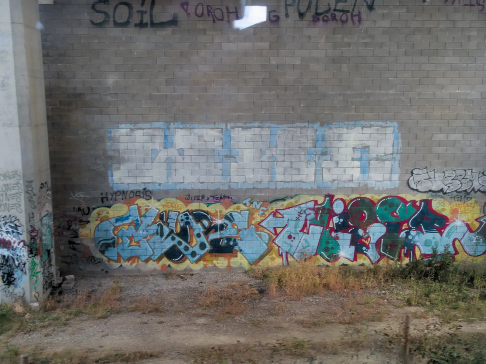 Graffiti under a bridge near Peterborough, from A Visit to the Conservatoire, Leeds, West Yorkshire - 17th October 2026