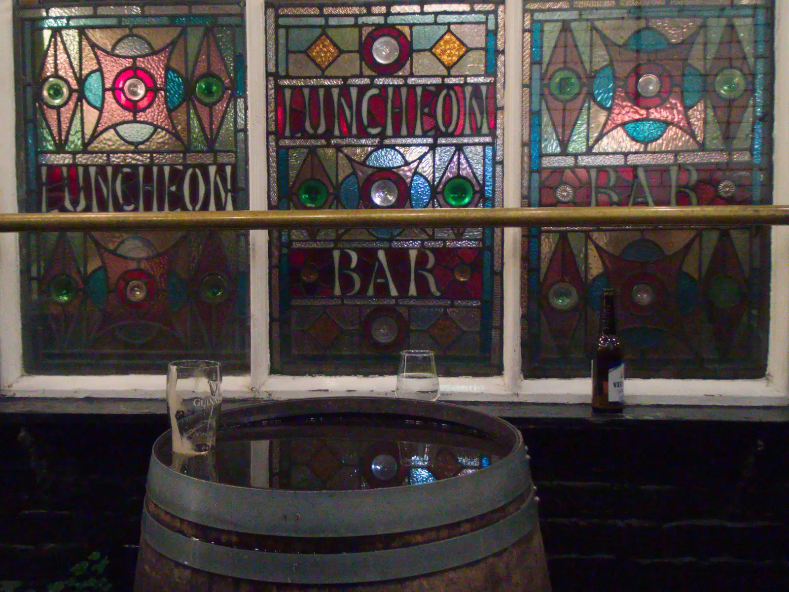 Old-school pub glass in the Luncheon Bar, from A Visit to the Conservatoire, Leeds, West Yorkshire - 17th October 2026