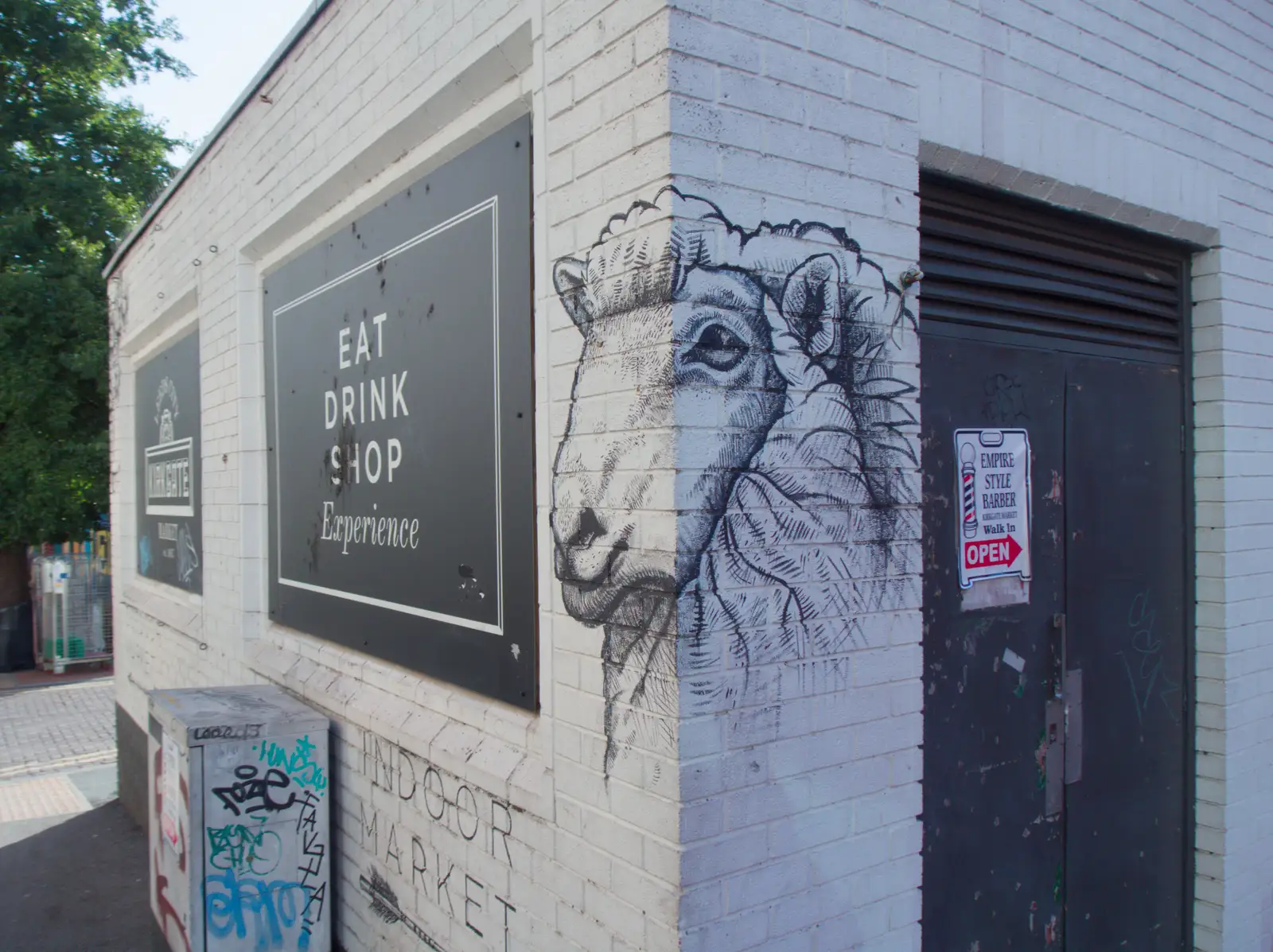 A sheep's head mural near the market, from A Visit to the Conservatoire, Leeds, West Yorkshire - 17th October 2026