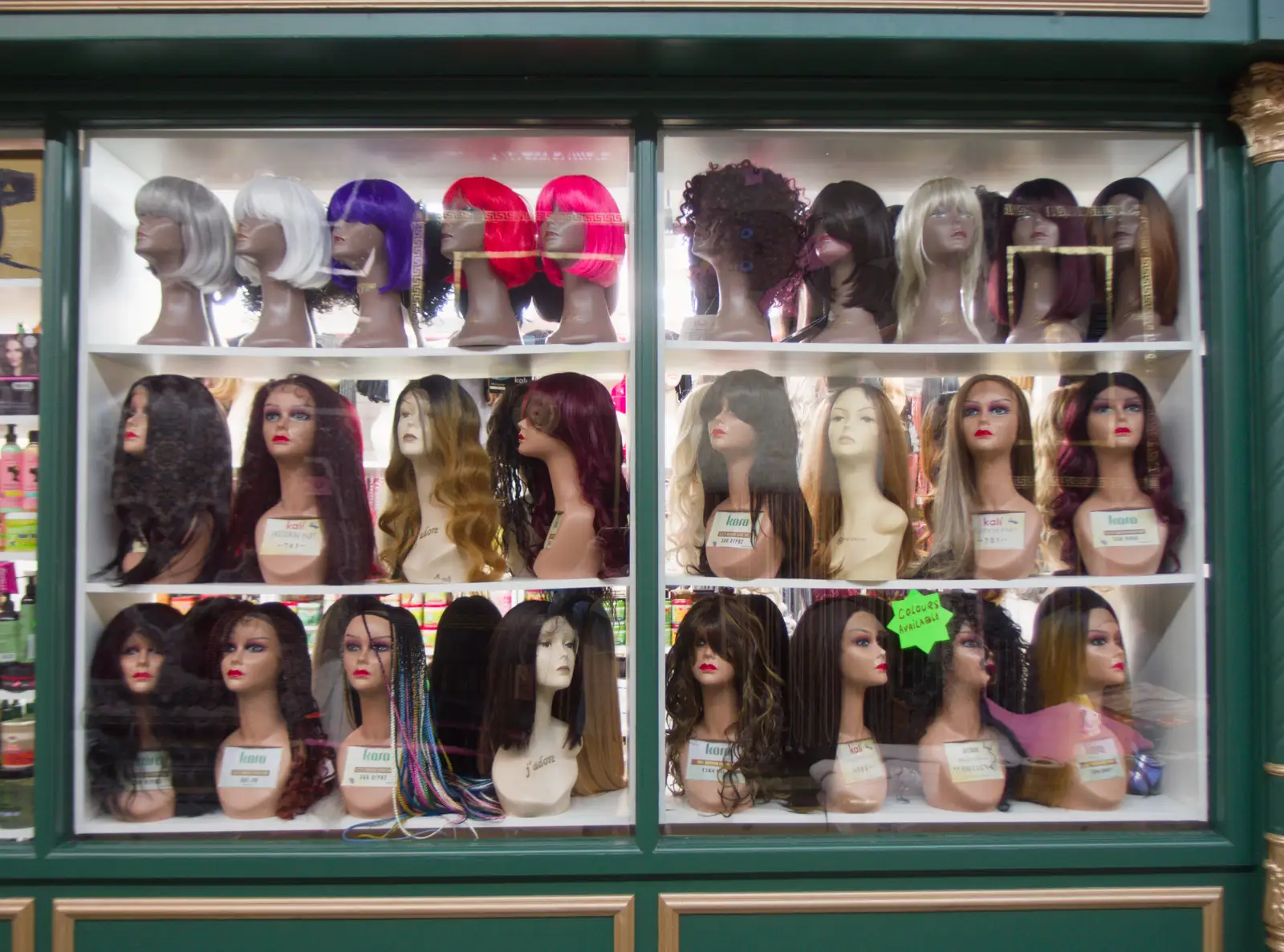 Random wigs in a shop window, from A Visit to the Conservatoire, Leeds, West Yorkshire - 17th October 2026