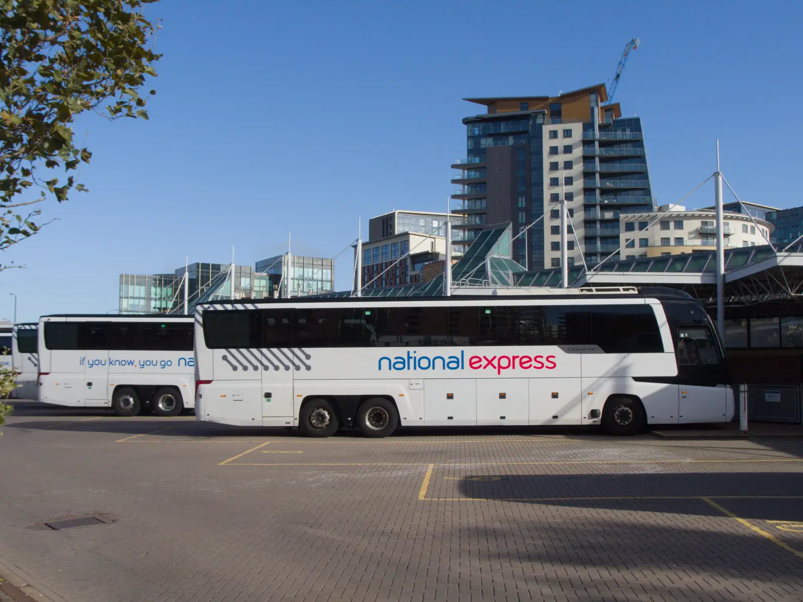 National Express coaches, from A Visit to the Conservatoire, Leeds, West Yorkshire - 17th October 2026