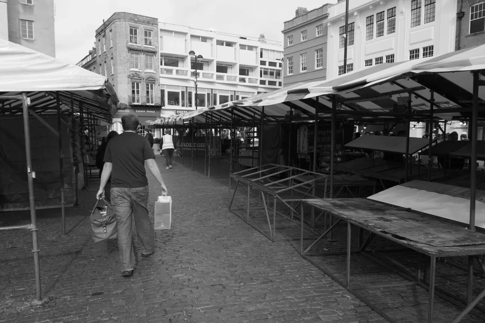 Cambridge market is quieter on a Friday, from Another Saxophone Trip, Cambridge - 23rd October 2026